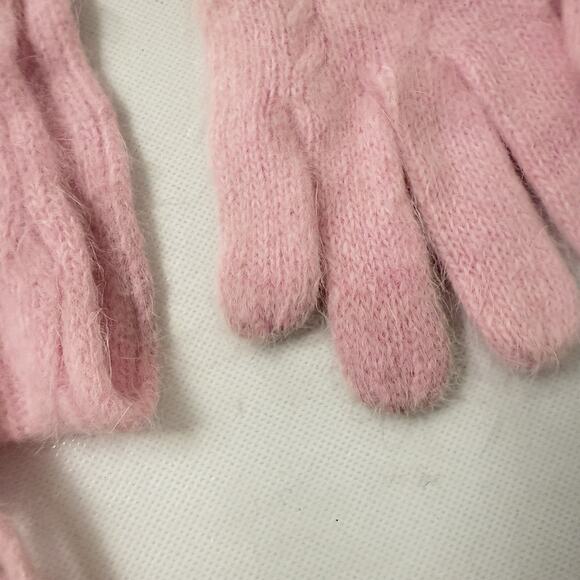 Angora Wool Pink Winter Hat Scarf Glove Set Womens 3 Piece Soft Fuzzy OS NWT - Picture 4 of 4